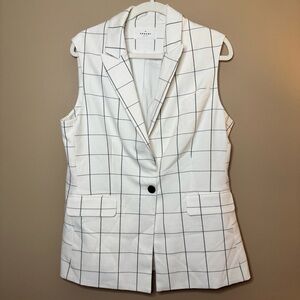 Argent Classic Grid Work Black Sleeveless Vest Size 14